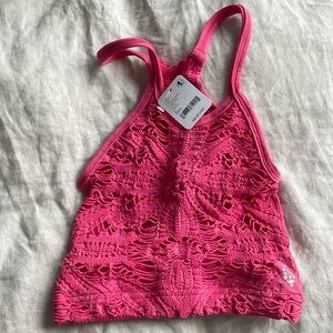 Free People Happiness runs floral crochet top